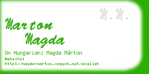 marton magda business card